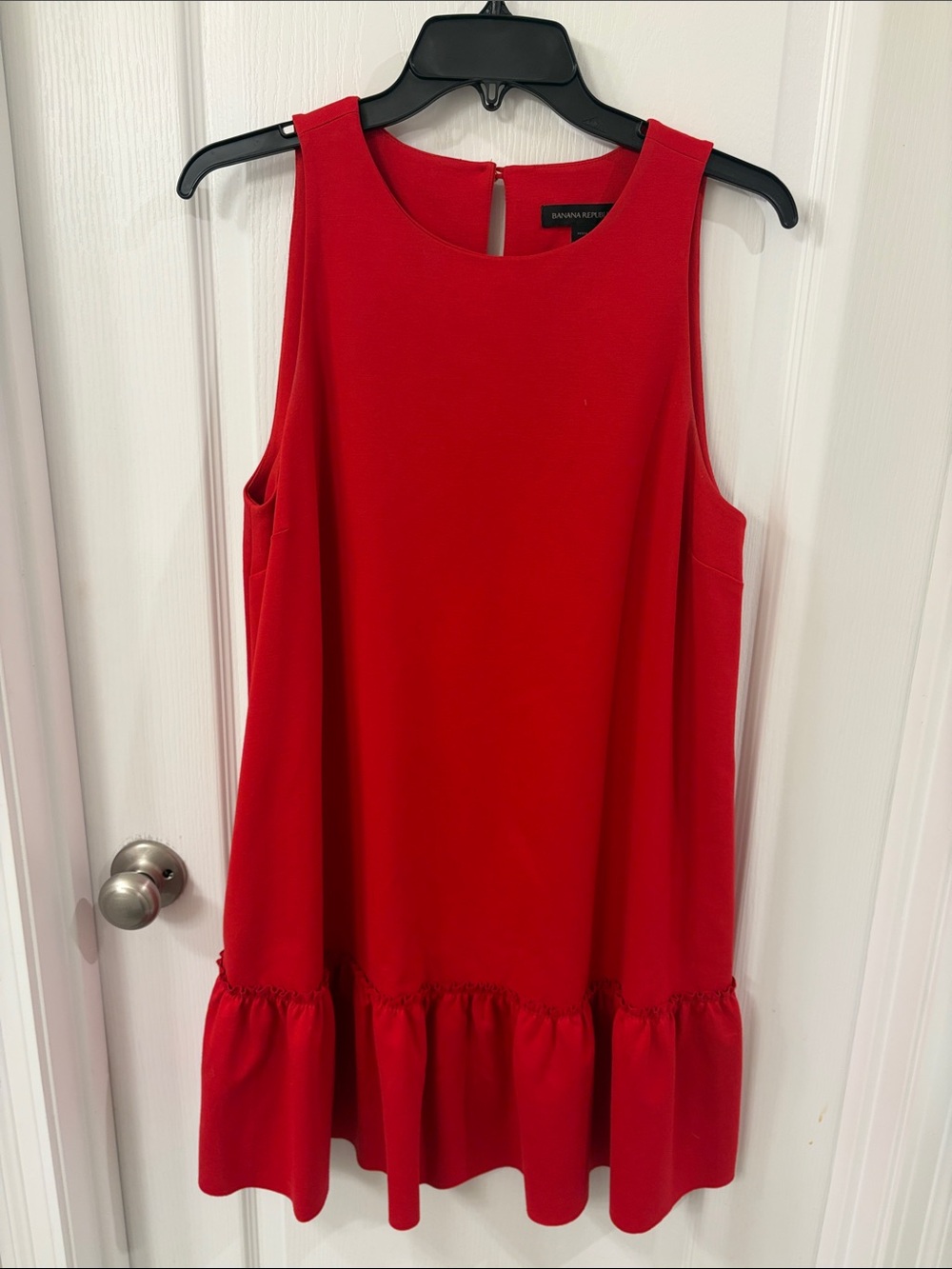 Banana Republic Bright Red Sleeveless Ruffle-Hem Mini Dress